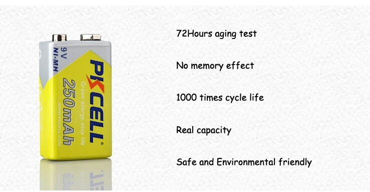 Wholesale Rechargeable 1.2V 9V AAA AA 9V C D NiMH Cell 9 Volt 250mAh Nickel Metal Hydride Ni-MH Battery