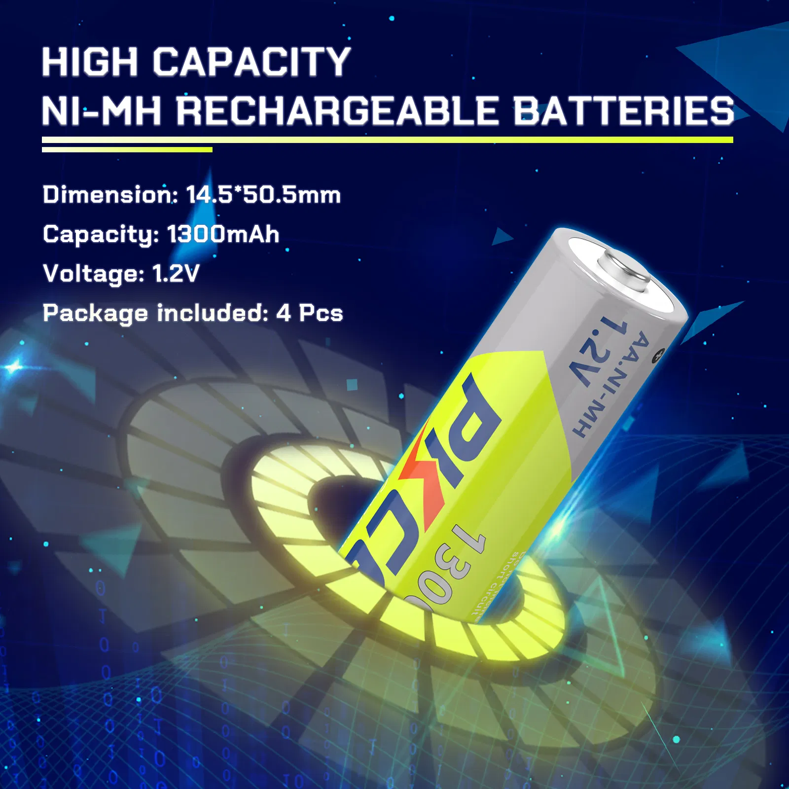 2800mAh 1300mAh 600mAh Double a Battery Nickel Metal Hydride 1.2V AA NiMH Rechargeable AA Batteries Packs