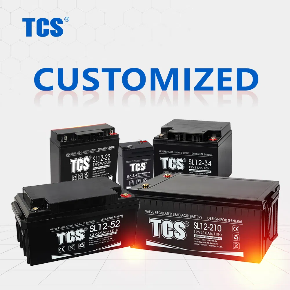 Tcs SL12-100 12volt 100ah Middle Size Longest Lasting Rechargeable Batteries Lead Acid SLA Batteries Types of Lead Acid Battery