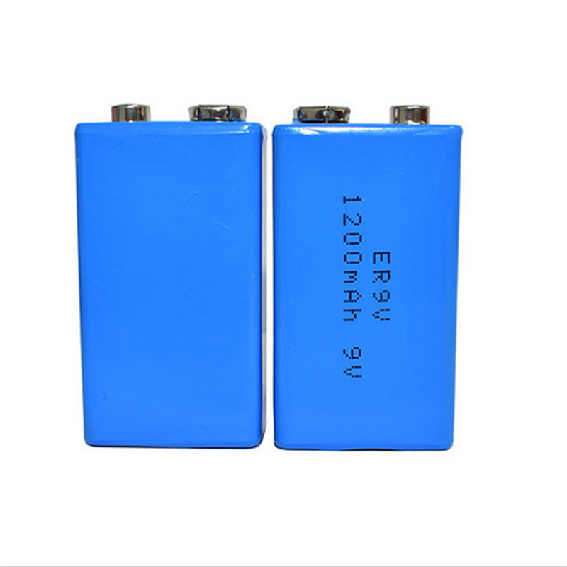 Non-Rechargeable 9V Size 1200mAh Primary Lisocl2 Lithium Batteries Er9V Battery for Sensors Smoke Alarm Detector