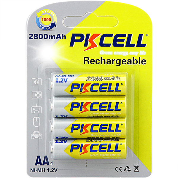 2800mAh 1300mAh 600mAh Double a Battery Nickel Metal Hydride 1.2V AA NiMH Rechargeable AA Batteries Packs
