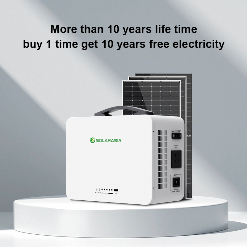 Solarasia Portable Power Station with LiFePO4 Solar Battery 6000 Cycles IP20 for Outdoor Home Emergency Backup