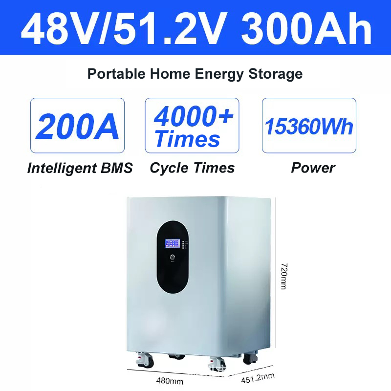 Portable Solar System Lithium Iron Battery 51.2V 10kwh 20kwh 30kwh 40kwh LiFePO4 Home Energy Storage System
