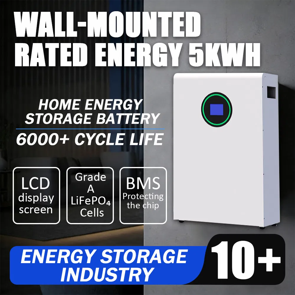 Home Power Storage System Series 51.2V 5kwh Wall-Mounted off-Grid Energy Storage Lithium LiFePO4 Battery for Household Use