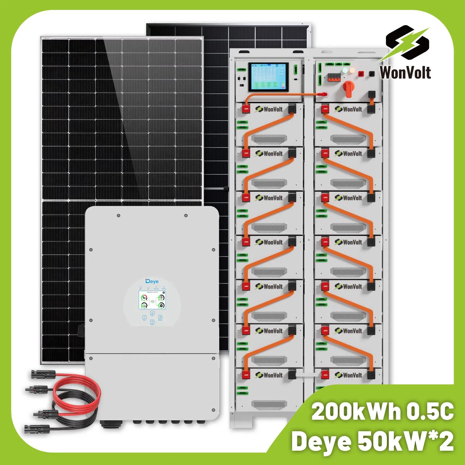 Residential Solar Panel System 100kw 150kw 200kw with 200kwh 215kwh Hybrid Energy Storage for Home Use