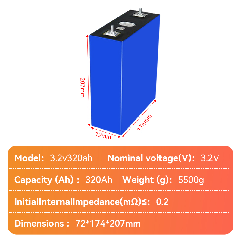 Battero 3.2V 320ah Prismatic Lithium Ion Battery for Home Energy Storage Cell Power 100A 200ah 280ah LiFePO4 300ah 314ah 320ah 340ah