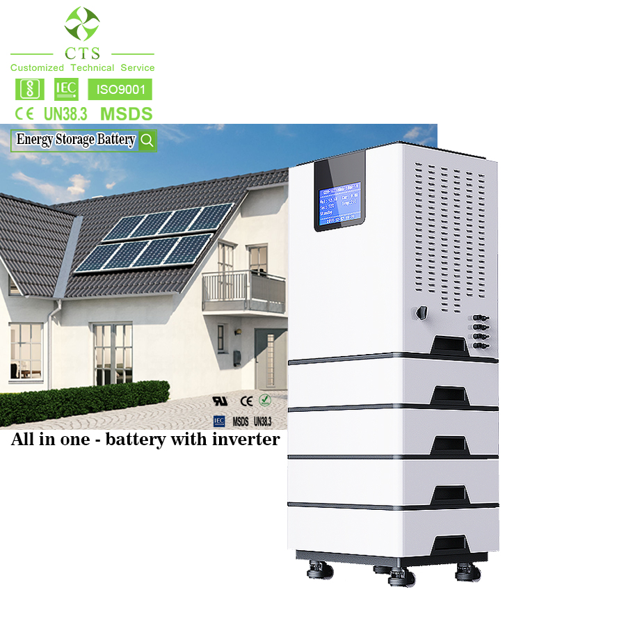 Cts High Voltage 15kwh 20kwh 25kwh 30kwh Solar Stacked Energy Storage Lithium Battery with Hybrid Inverter All in One Battery