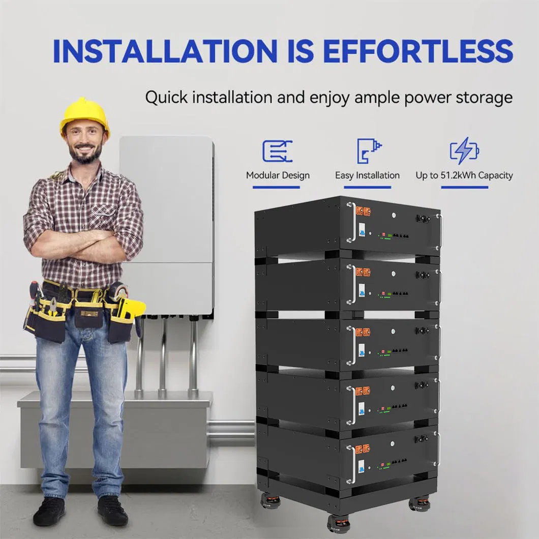 Advanced 48V 20kwh Rack-Mounted Lithium Ion Battery Pack Using LiFePO4 Technology for Smart Solar Energy Storage and Back-up Power Management Battery