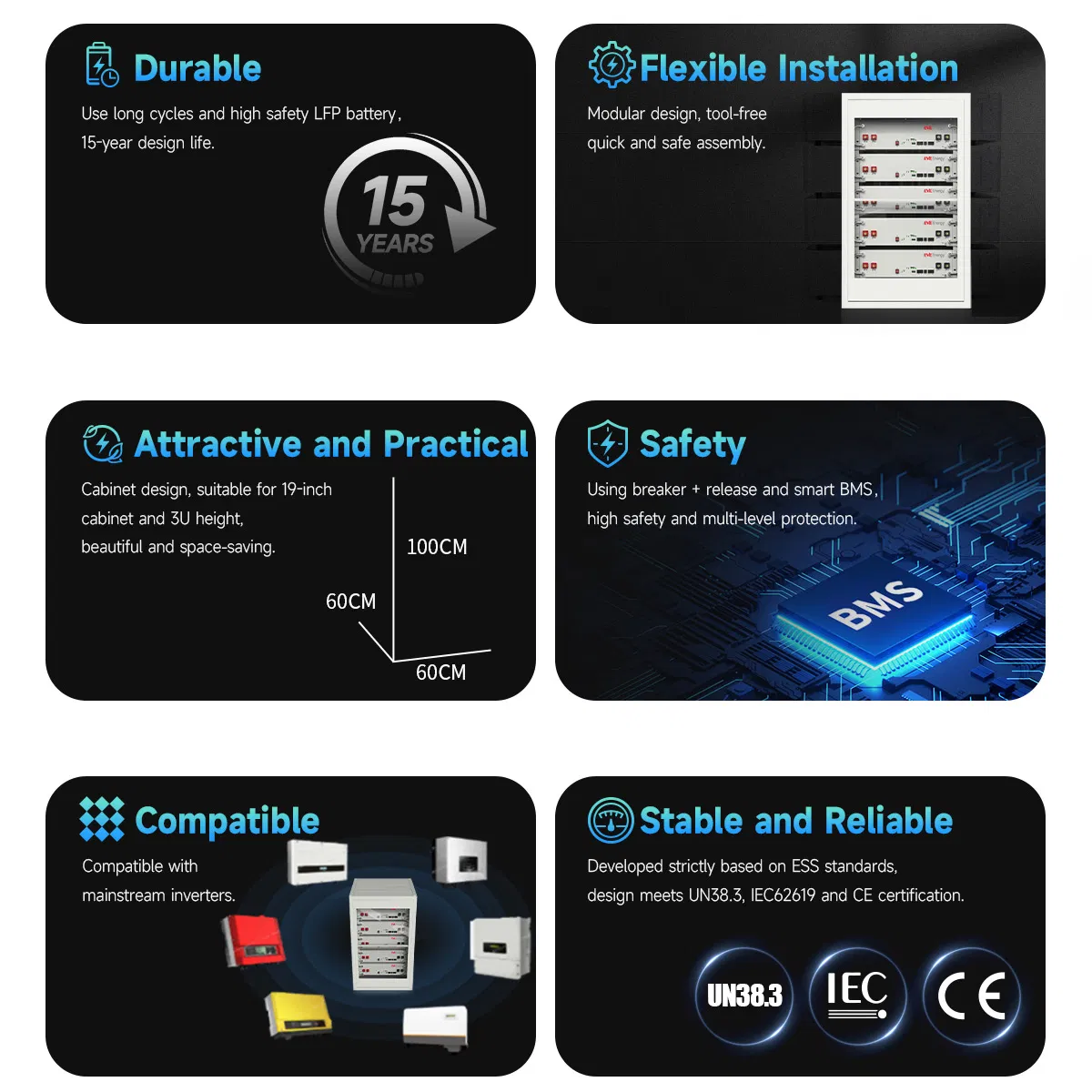 Eve Lvi-25.0 LiFePO4 Battery Pack System 51.2V 25.6kwh 500ah Outdoor Energy Storage Household Energy Storage Home Energy Storage System