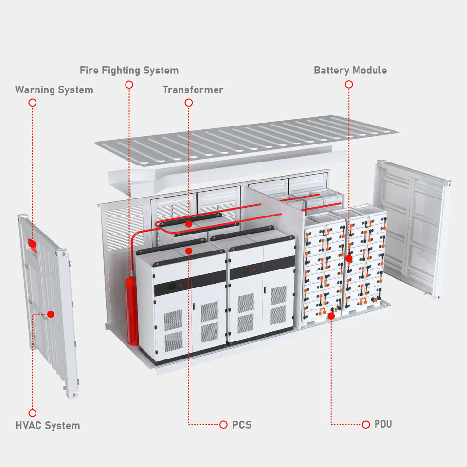 Sunpal Solar Electrical Ess Cabinet Battery Lithium Lifepo4 500 kW 600kW 750kW 1 Mw Industrial Battery Storage For Solar System