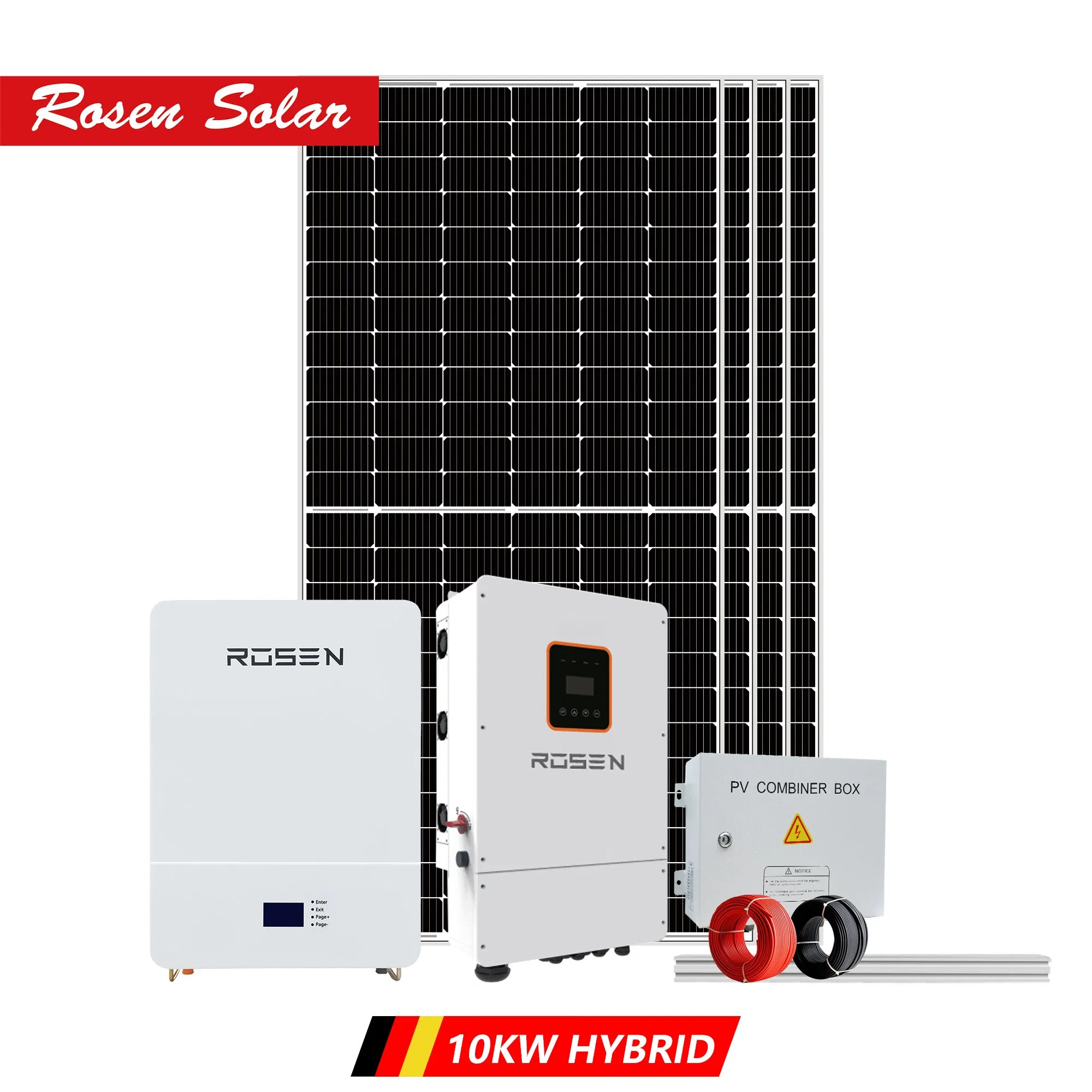 Hybrid Solar Panel off Grid 5kw 8kw 10kw Household Solar Energy System with Lithium Battery