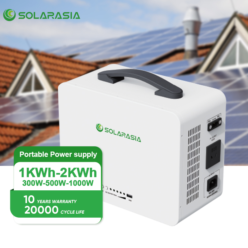 Solarasia Portable Power Station with LiFePO4 Solar Battery 6000 Cycles IP20 for Outdoor Home Emergency Backup