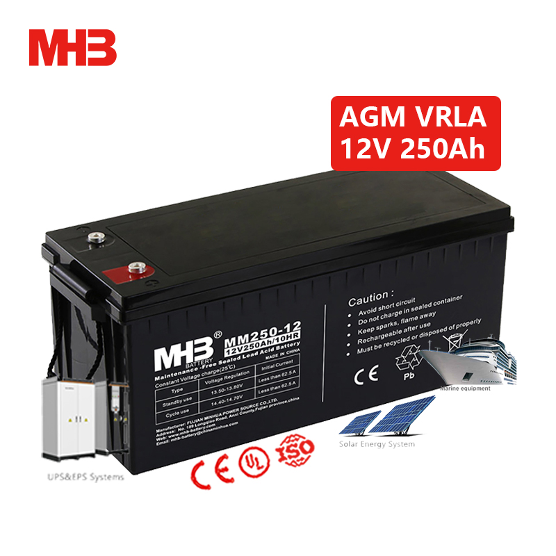 Mhb VRLA AGM Solar Deep Cycle Telecom Seal Lead Acid Dry 12V 250ah Battery Trade for Communication Equipment