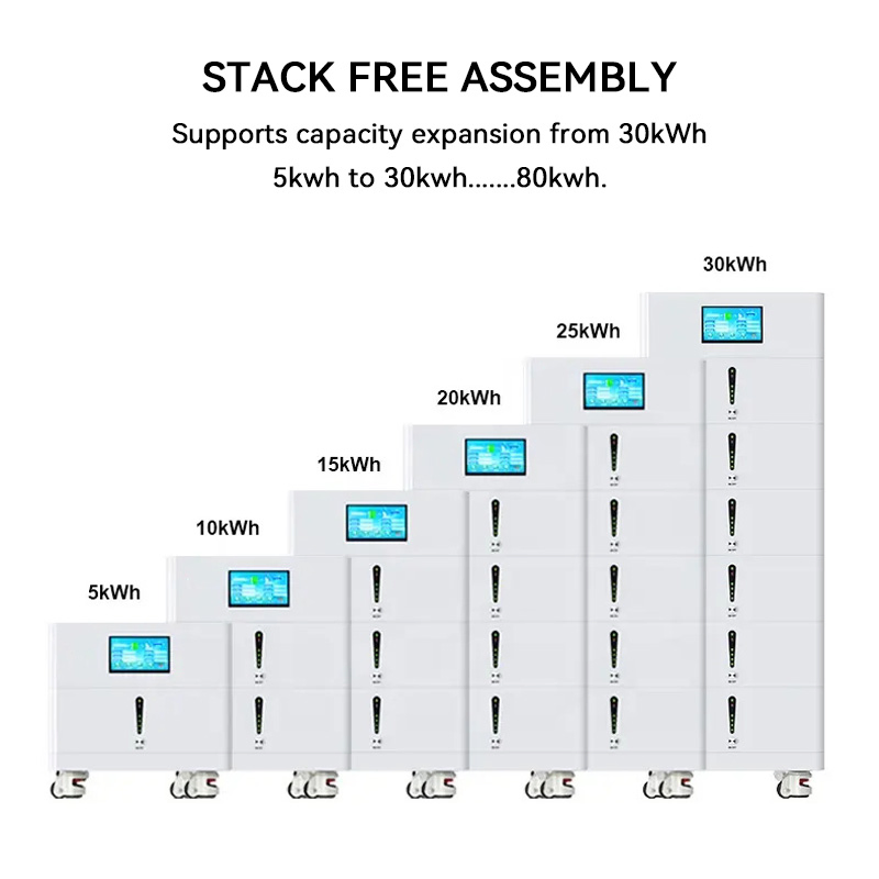 51.2V 600ah Stacked Lithium Battery 48V 800ah 5kw 30kw Solar Max Batteries LiFePO4 Smart String Energy Storage System Home AC