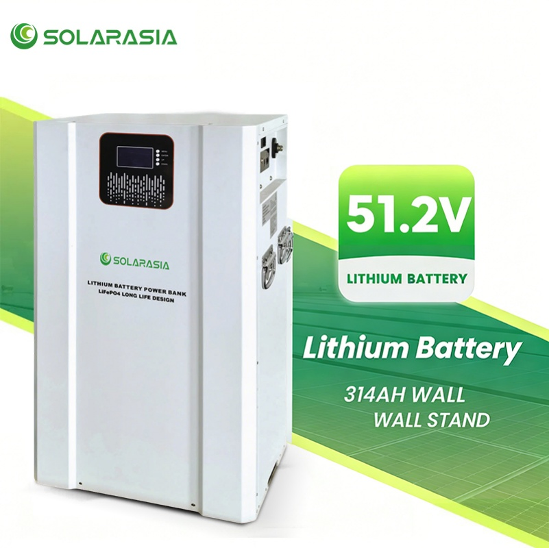 Lithium Battery 51.2V 314ah 16kwh LiFePO4 Cell Solar Battery Deep Cycle LFP Battery Smart Ess Wall Mounted with Power Module Wholesale Suppliers