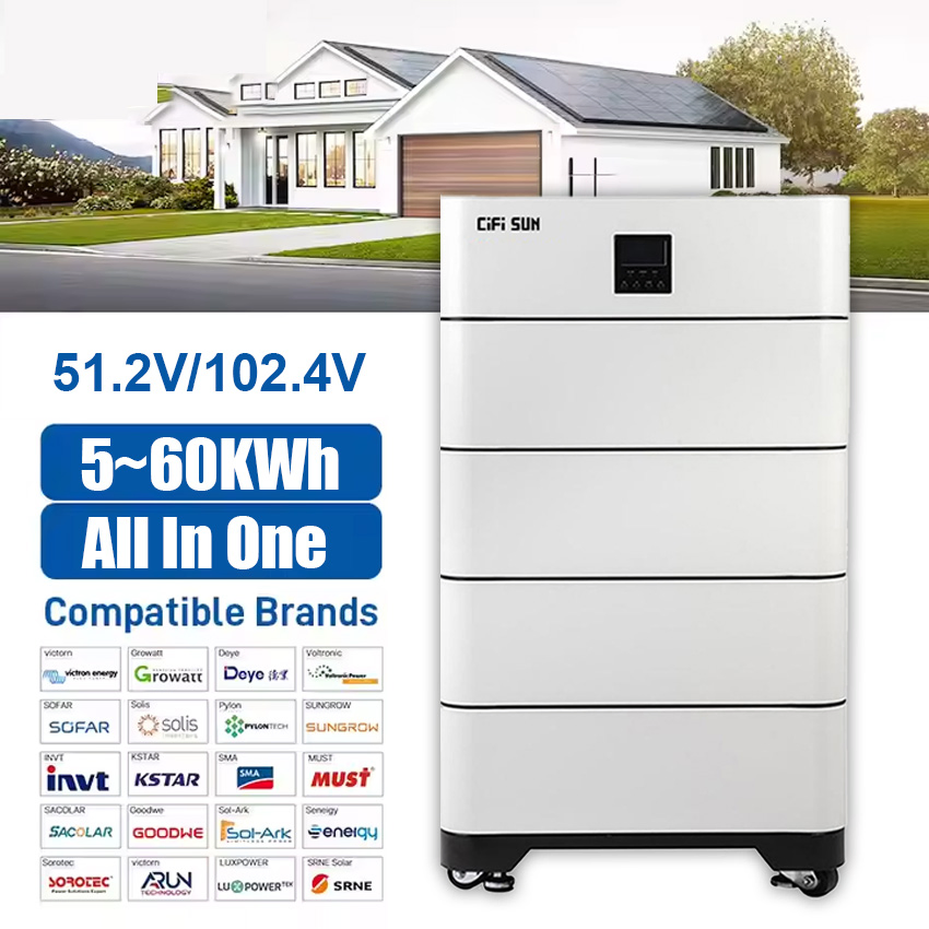 EU 10kwh-30kwh High-Voltage Stacked Lithium Battery 8000 Cycles LiFePO4 Battery with WiFi Smart BMS System for Home Solar System