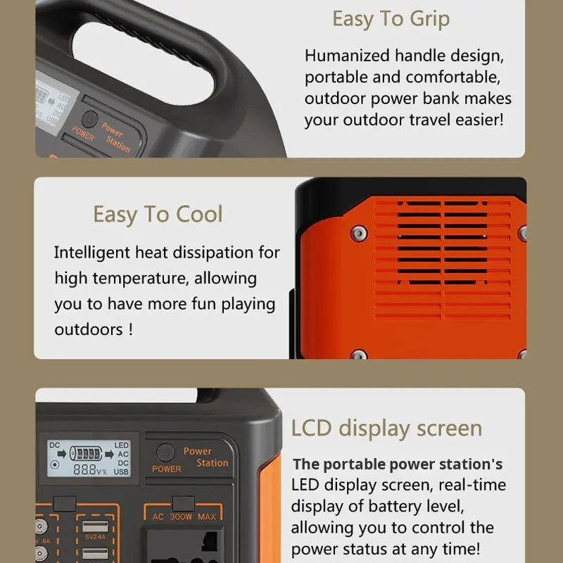 Home Storage Portable Solar Generator 180W 300W 500W 700W Lithium Battery 48V 200ah Energy Storage System