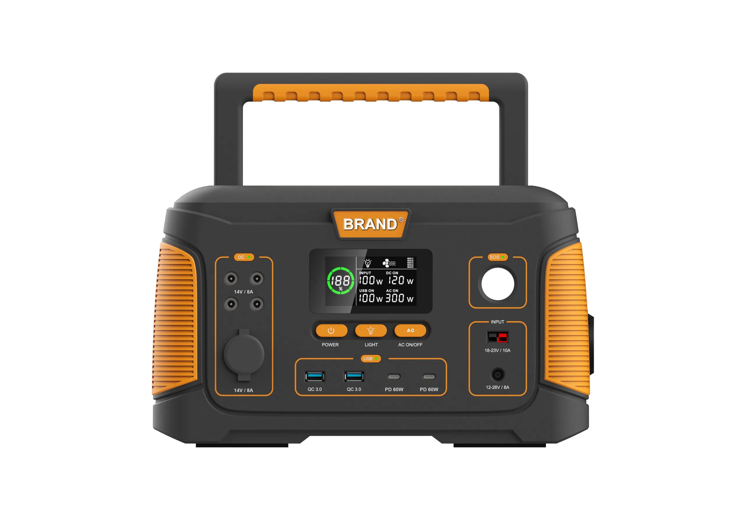 1000W 110V 230V Camping Emergency Home Portable Solar Power Station Portable Power Supply 18650 LiFePO4 Battery