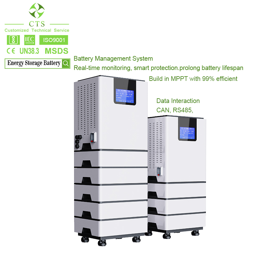 Cts High Voltage 15kwh 20kwh 25kwh 30kwh Solar Stacked Energy Storage Lithium Battery with Hybrid Inverter All in One Battery