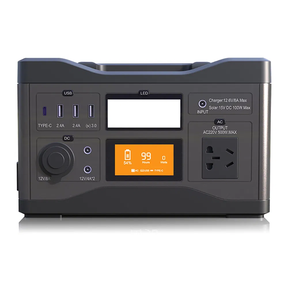 Portable Power Station 500wh Backup Lithium Battery with AC Outlets LED Flashlight, Clean Silent Solar Generator for Outdoor Camping RV Emergencies Home