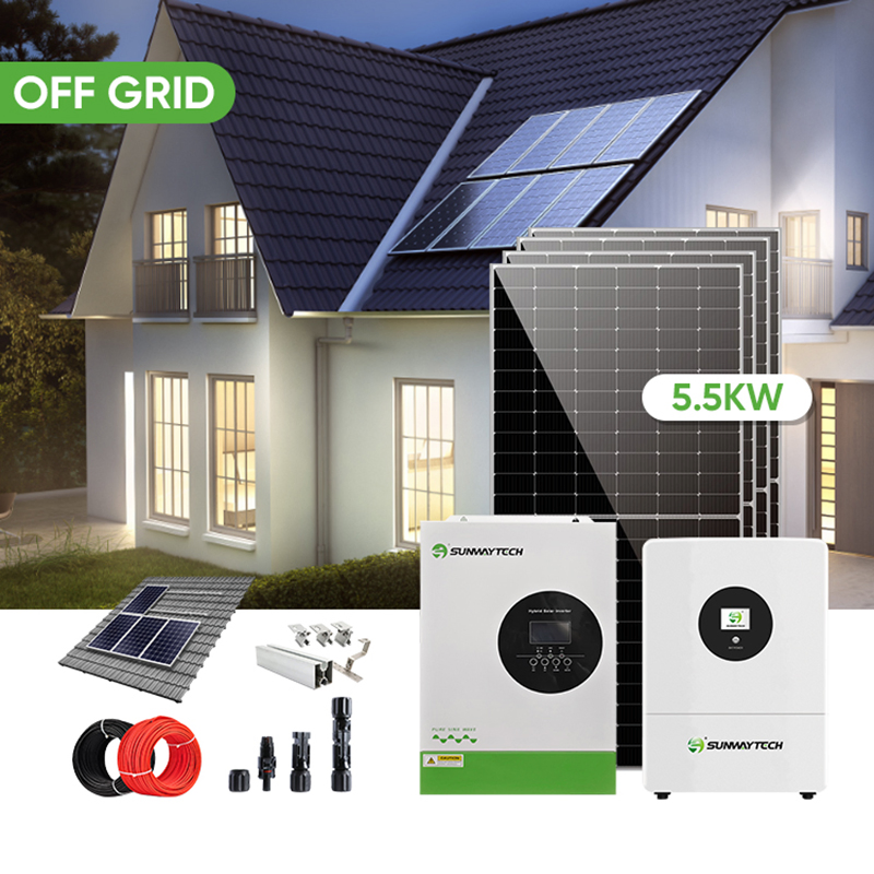 Household 5kw 48V off Grid Complete PV Solar Energy Power System with Solar Panel and Gel Battery Storage Kit 230V