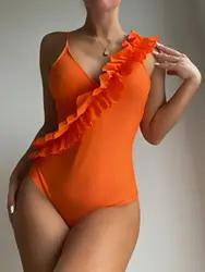 2023 Summer New Arrival Women's One Piece Swimsuit Spaghetti Strap Lace-up Padded Swimwear Bathing Suit Hot Sexy Beachwear