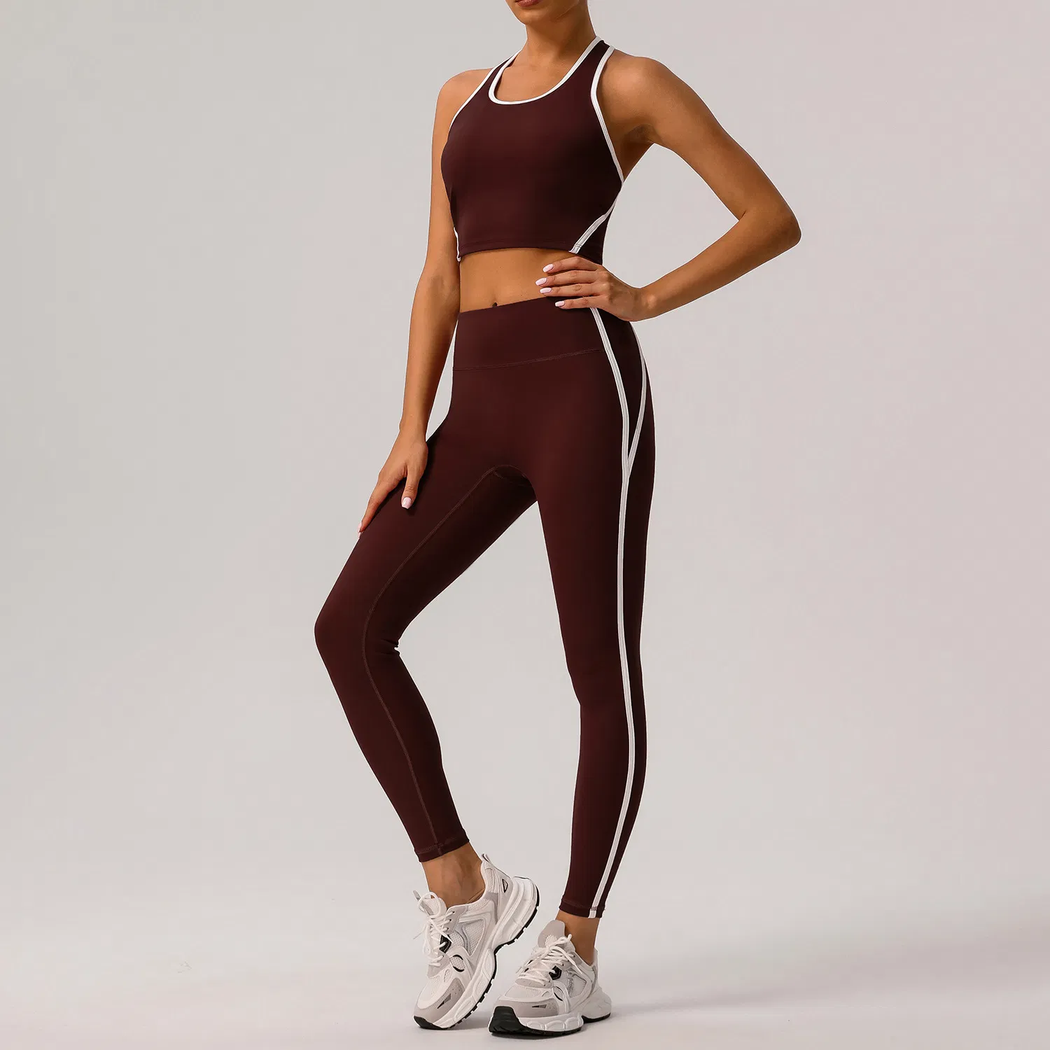 Custom Sportswear New Athletic Wear High Waist Yoga Leggings Womens Gym Workout Suit Short Sleeve Activewear Set Fitness Running Apparel for Woman