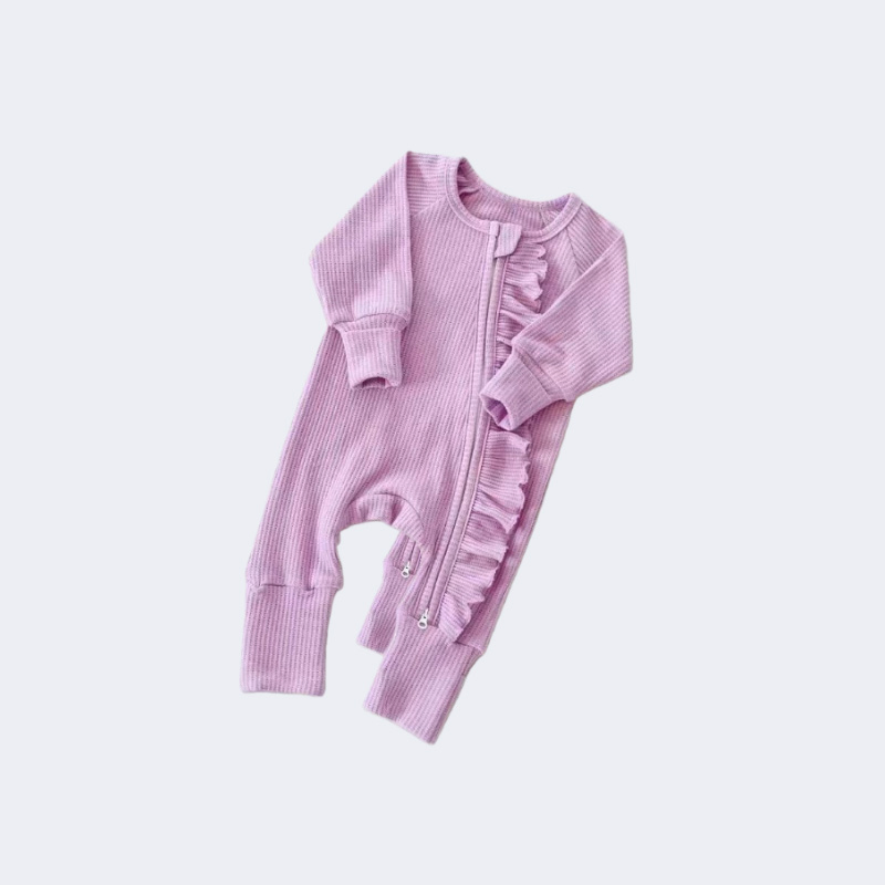 New Born 0-24 Months Bamboo Cotton Baby Bodysuit Solid Color Girl Baby Jumpsuit Nice Design Infant Zipper Footie Romper