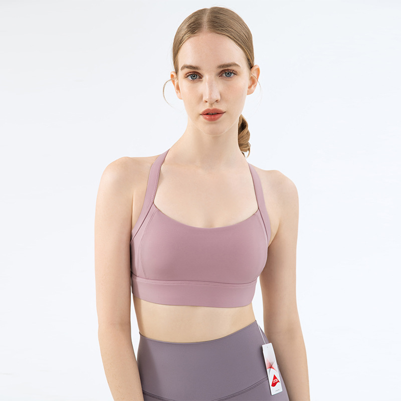 Adjustable Shoulder Straps X-Shaped Beautiful Back Design Women Push up Sports Bras Yoga Apparel