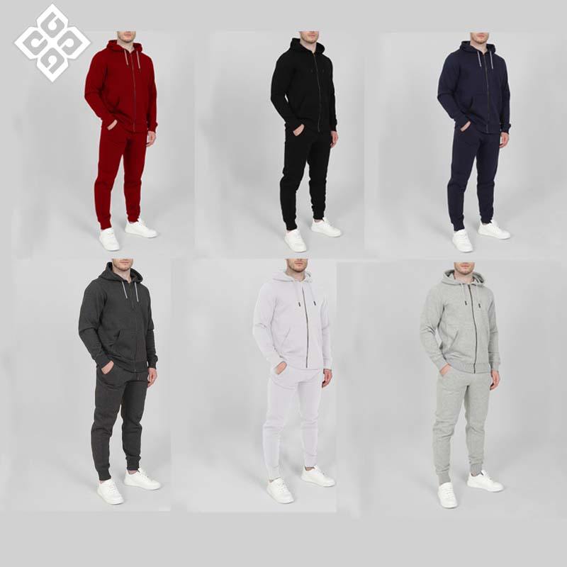 Autumn and Winter Sports Men's Solid Color Fashion Casual Suit Hooded Tracksuit Gym Wear