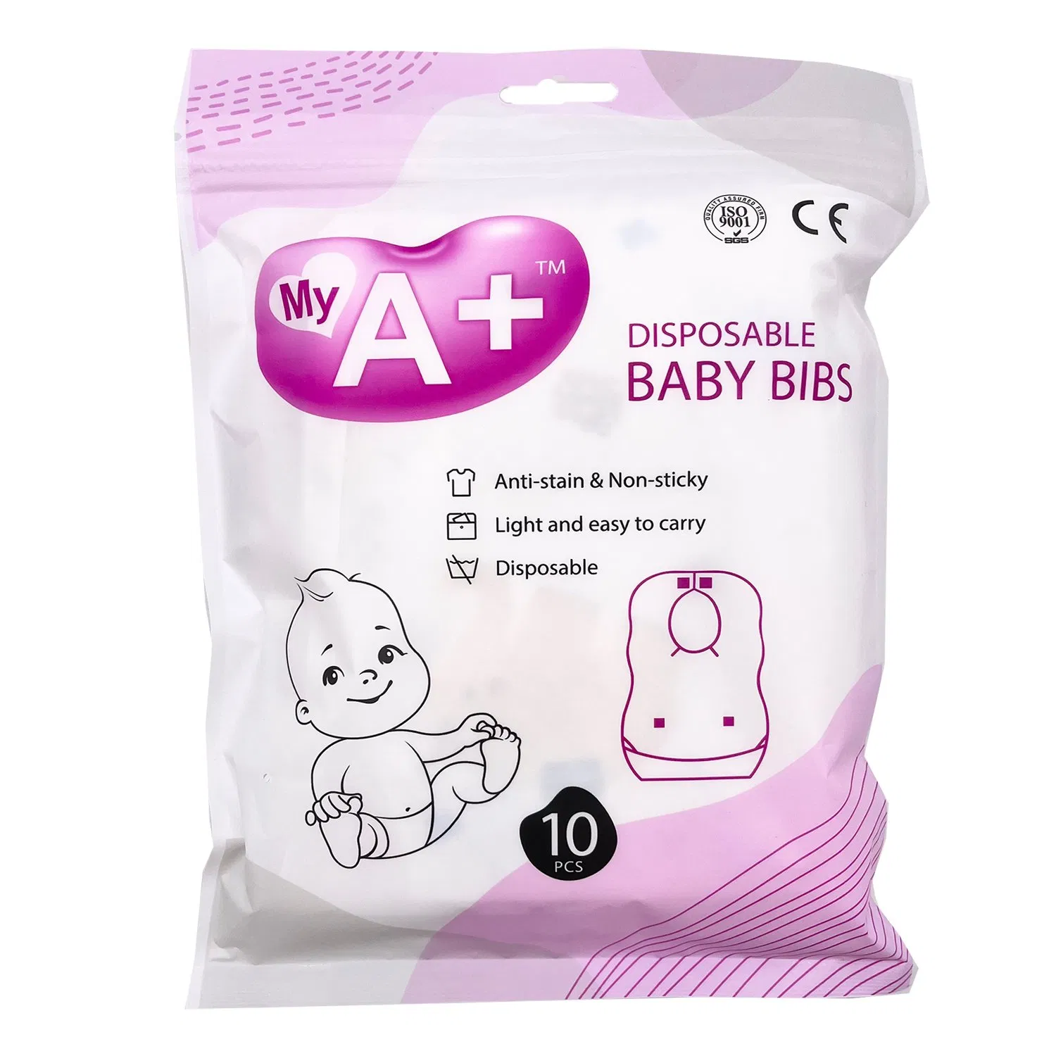 Manufacturer Wholesale Customize Fashionable Eco-Friendly Soft Cotton Waterproof Unisex Disposable Baby Bibs