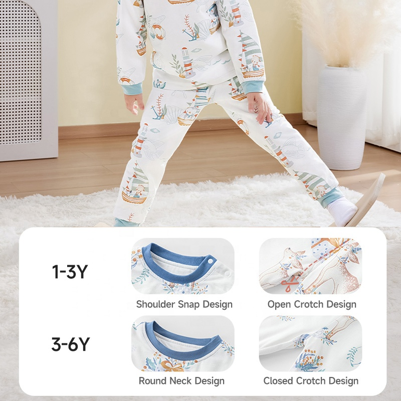 Baby Products Customizable Baby Clothes Full Cotton Thermal Sleepwear Kids Wear