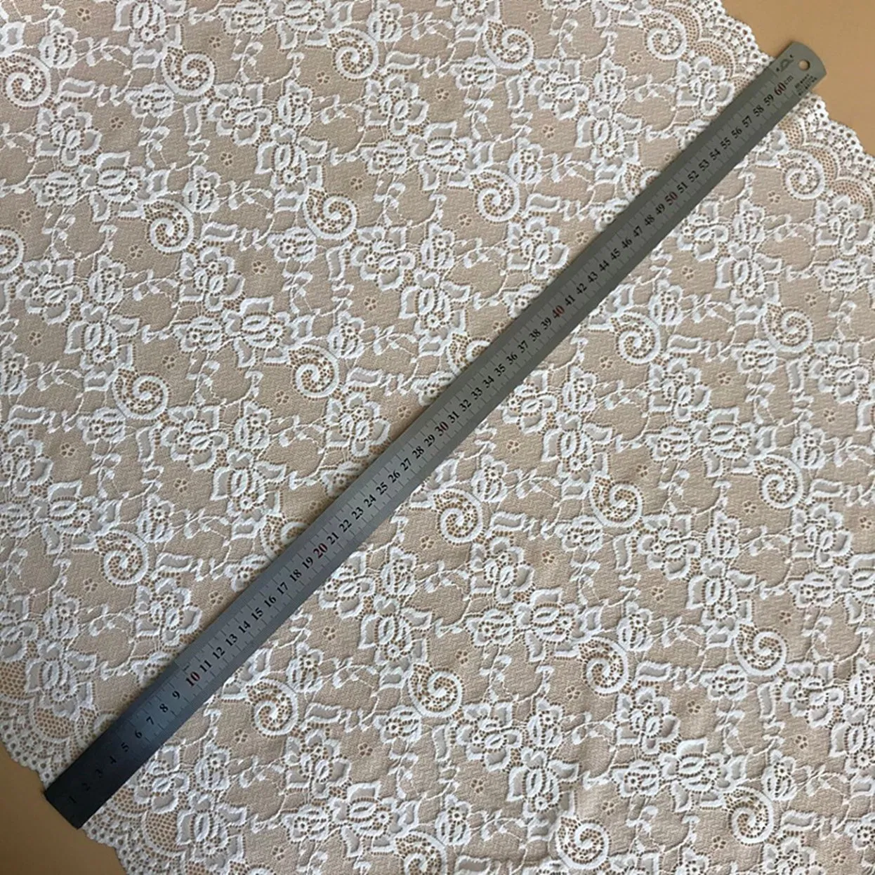 OEM Hot Selling 60cm Black White Mesh Spandex Stretch Lace Trim Customizable Colors Elastic Fabric for Women