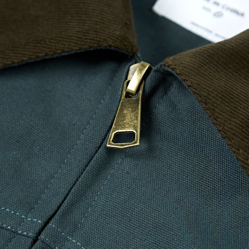 Men's Pre-Shrunk Coated Polyester Corduroy Lapel Jacket Winter Outerwear in Solid Colors Loose Canvas Tall Plus Size OEM Service