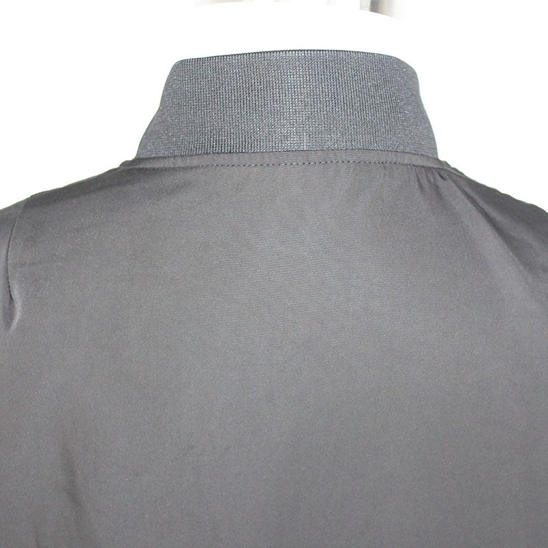 Men's Outerwear Black Poly Windbreaker Sports Casual Zipper Pocket Fashion Bomber Jacket