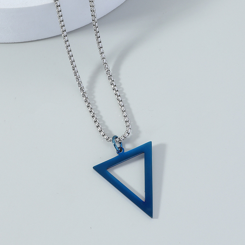 Triangle Stainless Steel Men′ S Geometric Pendant Necklace Fashion Jewelry Accessories