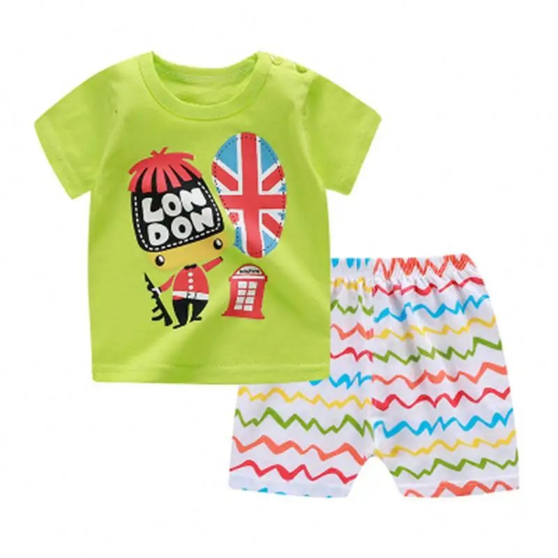 Children 2PCS Short Sleeve T Shirt+Shorts Suit Infant Kids Clothes