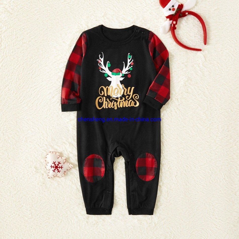 Latest Design Christmas Clothes Children Long Sleeve Printed Clothes Set Sleepwear Funny Family Clothing