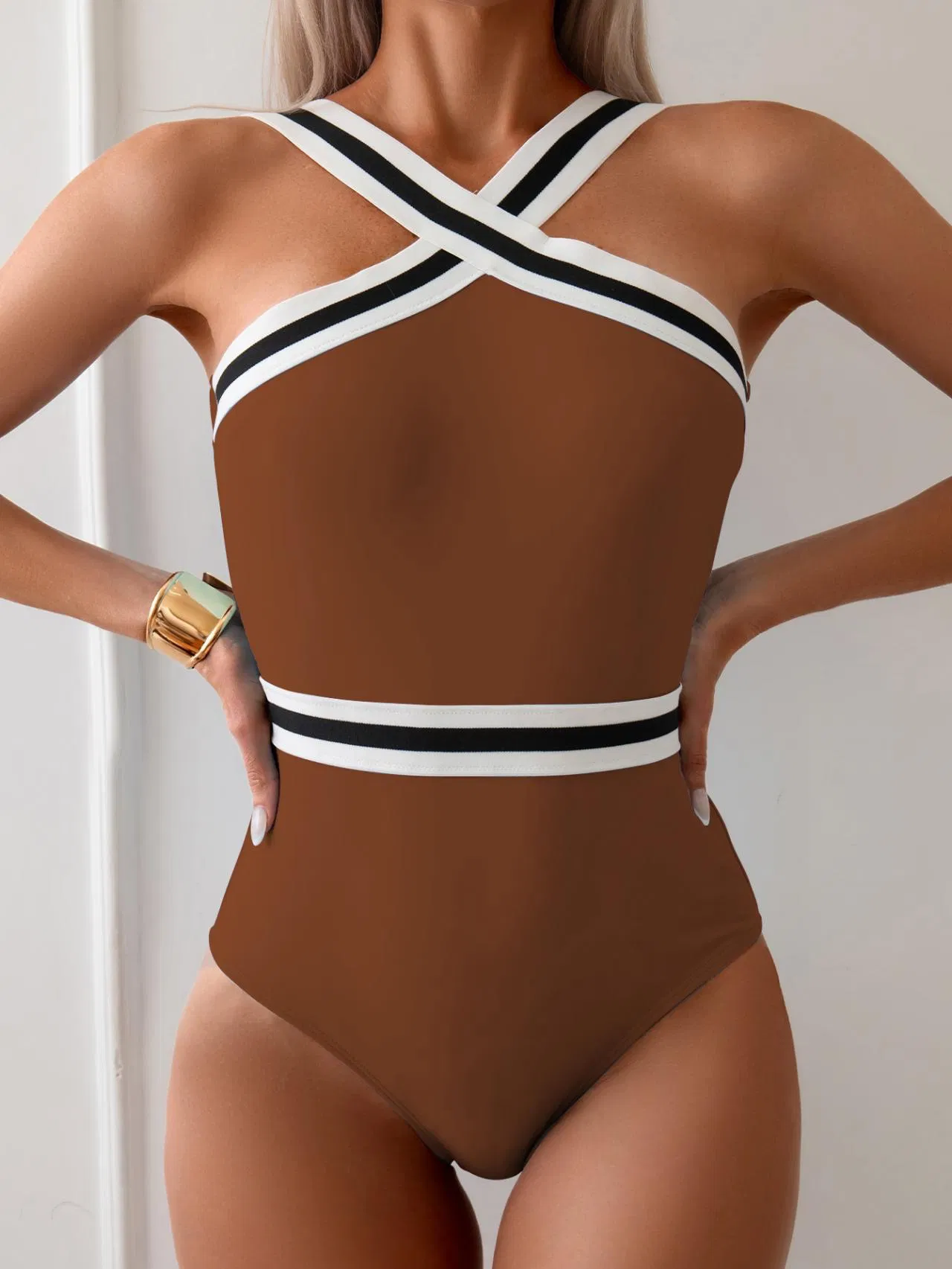 Pleated Sexy Swimsuit Three Piece Beach Skirt Bikini Fashion Ladies Swimwear