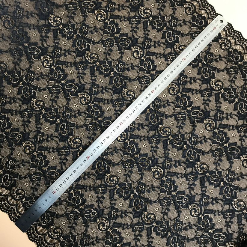 OEM Hot Selling 60cm Black White Mesh Spandex Stretch Lace Trim Customizable Colors Elastic Fabric for Women