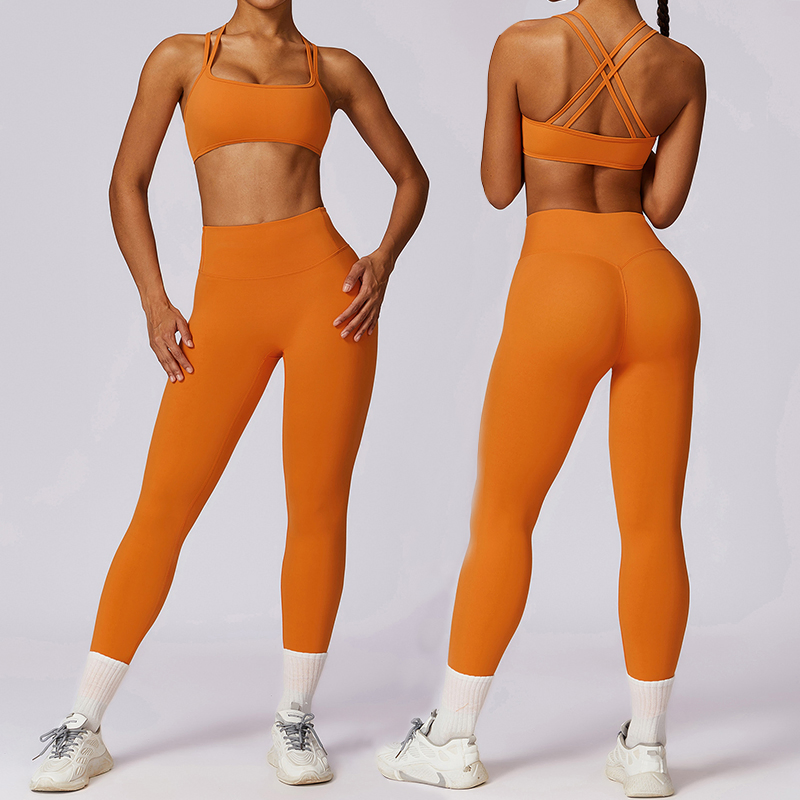 Wholesale Fitness Activewear Workout Yoga Sets Plus Size Sports Bra and Butt Lifting Pants Gym Clothing