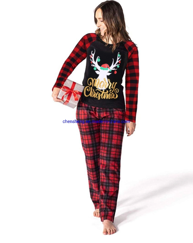 Latest Design Christmas Clothes Children Long Sleeve Printed Clothes Set Sleepwear Funny Family Clothing