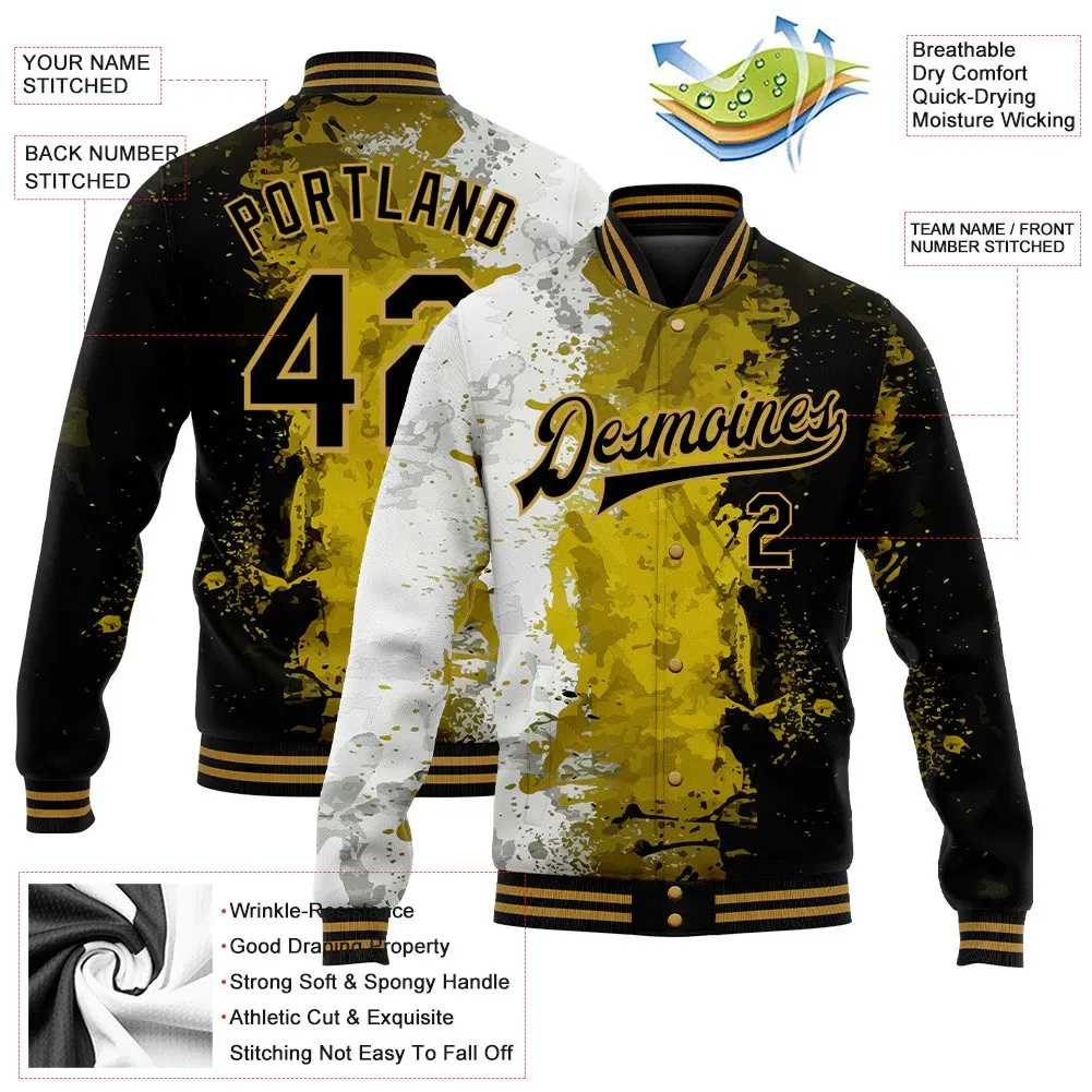 Print Embroidery Custom Logo College Uniform Outerwear Baseball Jacket
