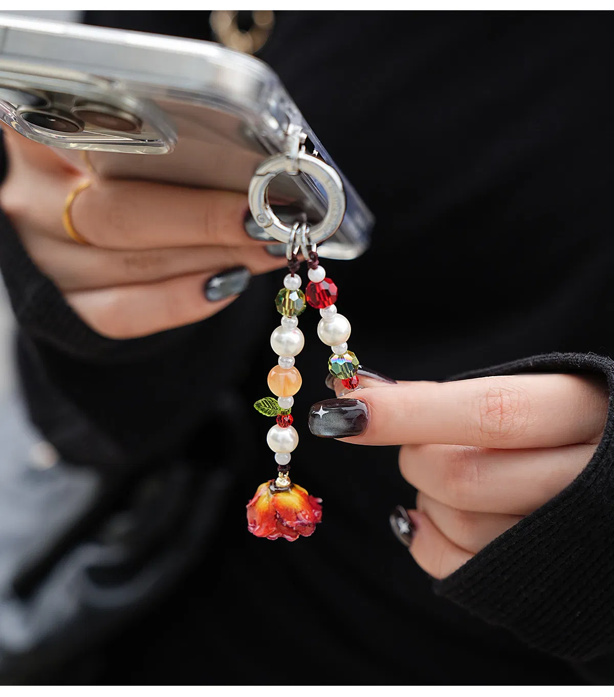 New Product Real Rose Short Mobile Phone Chain Fashion High Quality Accessories