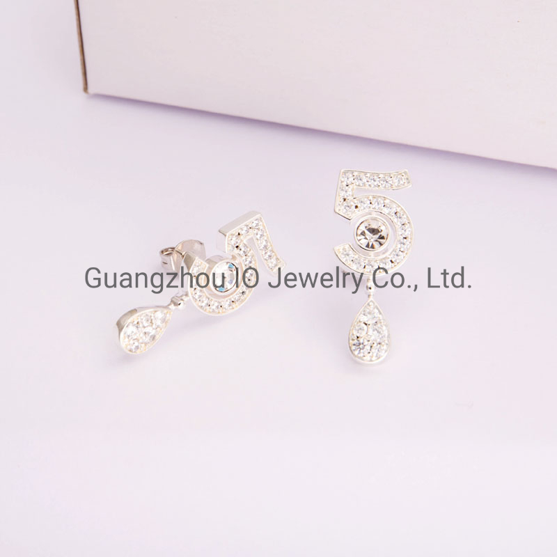 Copper Jewelry Earrings Latest Design Number 5 Fashion Jewelry Accessory for Women