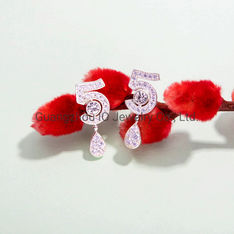 Copper Jewelry Earrings Latest Design Number 5 Fashion Jewelry Accessory for Women