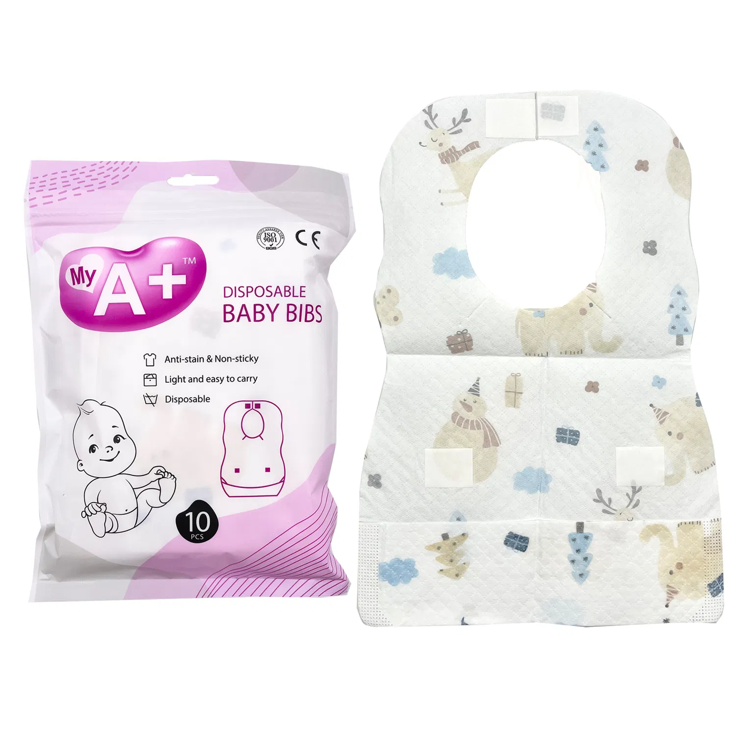 Manufacturer Wholesale Customize Fashionable Eco-Friendly Soft Cotton Waterproof Unisex Disposable Baby Bibs