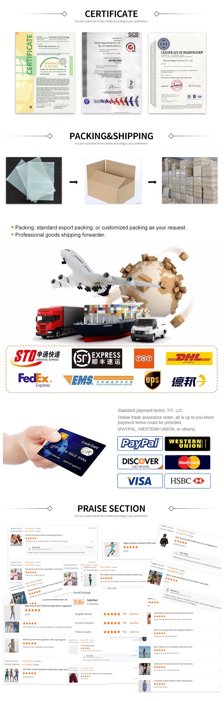 Size Chart and Colors