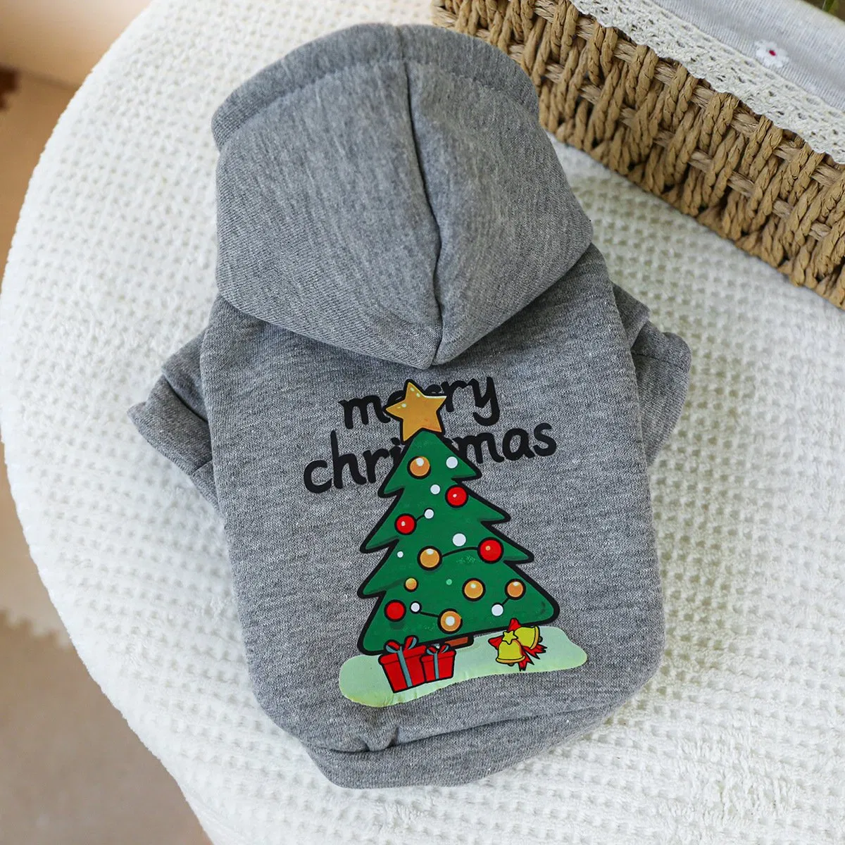 Design Pup Jumpers New Pet Holiday Coat Christmas Dog Clothes Hoodie Santa Winter Dog Clothes