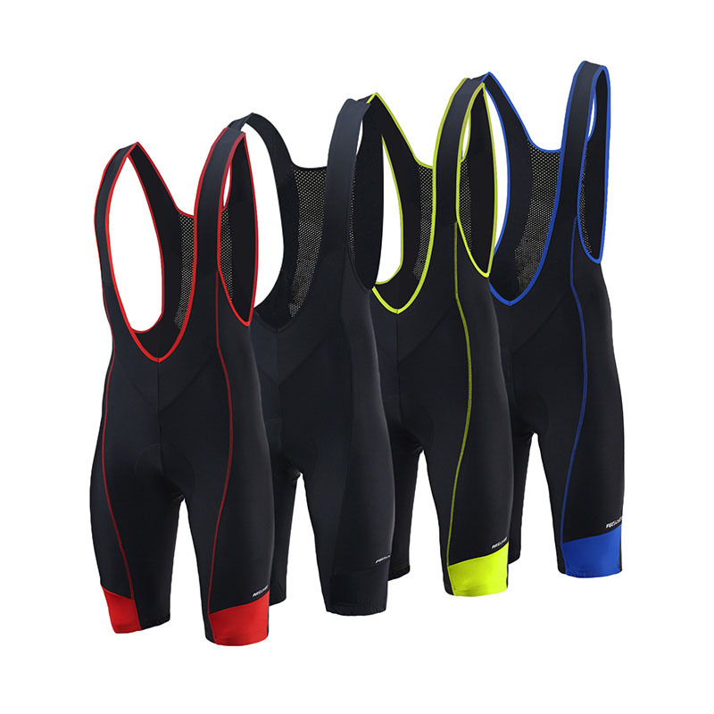 Black Bicycling Mountain Bike Bib Summer Short Sleeve Jersey Cycling Wear with Contrast Binding